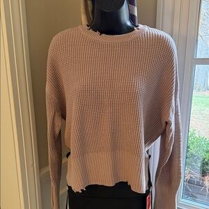 Pistola Lavender Waffle Knit Crew Neck Sweater